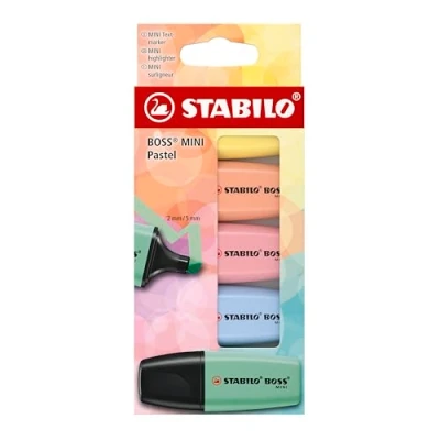 Abbildung von STABILO Textmarker BOSS MINI Pastel 5er Pack 5 Farben
