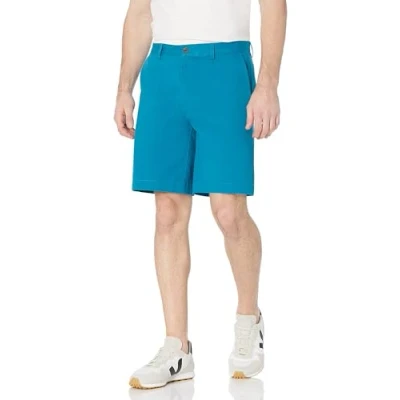 Abbildung von Amazon Essentials Herren Klassisch Geschnittene Chinoshorts, 23 cm, Grünblau, 33W