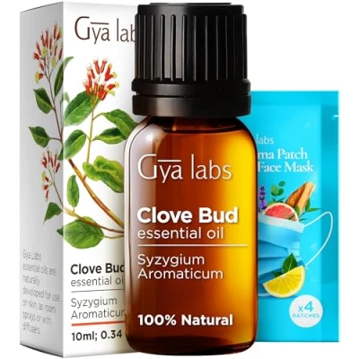 Abbildung von Gya Labs Nelkenöl natürlich für Mundpflege, Haare, Haut, Zähne &amp; Zahnfleisch. Erdiger, würziger Duft. 100% (10 ml)