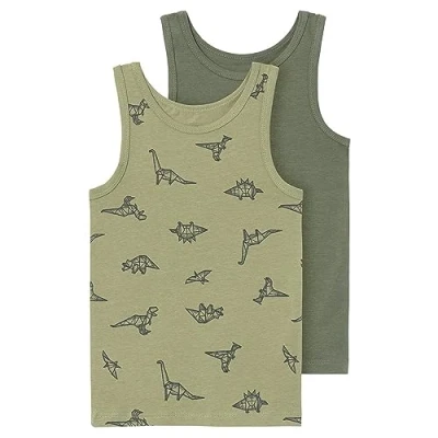 Abbildung von Name it Nmmtank Sage DINO 2 PACK Unterhemd/shirt für Kinder, Größe: 104,