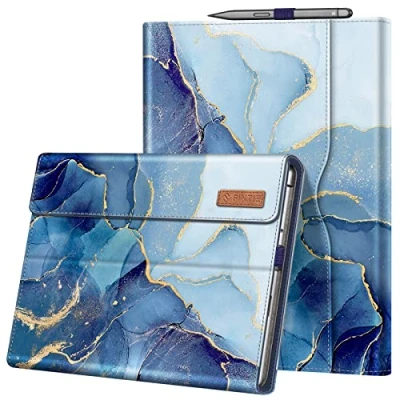 Abbildung von Fintie Hülle für Microsoft Surface Pro 8 13 Zoll (2021) Multi Sichtwinkel Hochwertigem Kunstleder Tasche Schutzhülle mit Dokumentschlitze, Type Cover Kompatibel, Ozean Marmor