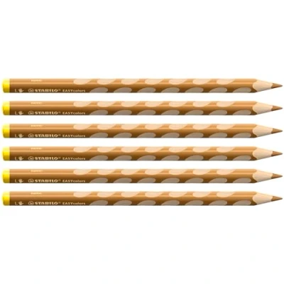 Abbildung von STABILO Ergonomischer Buntstift für Linkshänder EASYcolors 6er Pack ocker dunkel