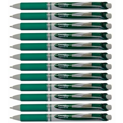 Abbildung von Pentel EnerGel Eco BL77E Gelschreiber mit Druckmechanik, grün (12 Stück)