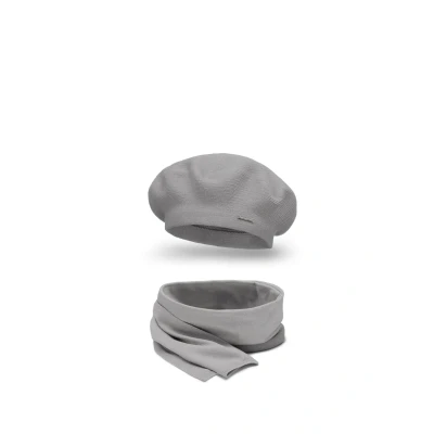 Abbildung von Vivisence 7005 Beret AND Scarf SET Schal, Damen, Größe: One Size, Light grey