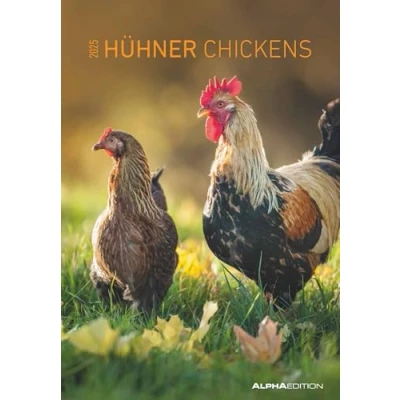 Abbildung von Hühner 2025 Bildkalender 23,7x34 cm Kalender mit Platz für Notizen vielen Zusatzinformationen Wandkalender Alpha Edition