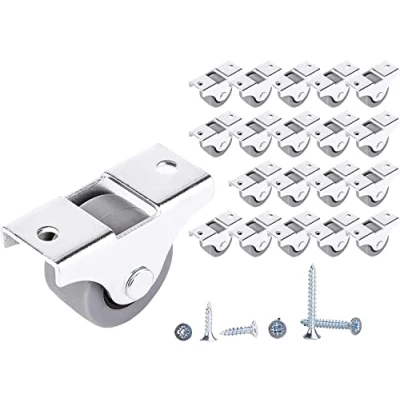 Abbildung von (20 Stück) 25 mm Kleine Radrollen Gummi Rollen Für Möbel Nicht Schwenkbar Nichtplastikgießer Gerät &amp; Ausrüstung Schrauben Enthalten Set (20, Ø mm/25 kg)