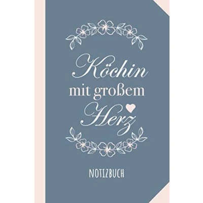 Abbildung von Köchin mit großem Herz: Notizbuch als Geschenk für eine A5 / liniert Geschenke zum Geburtstag oder Weihnachten