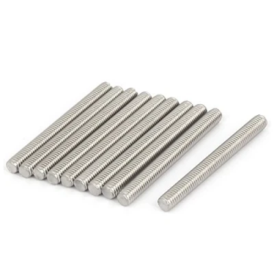 Abbildung von sourcing map 10Stk. 304 Edelstahl volle Gewindestange Stehbolzen Hardware M6 x 60mm silbern de
