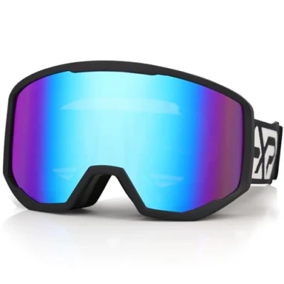 Abbildung von EXP VISION Skibrille für Damen und Herren, Snowboard Brille Schneebrille OTG 100% UV Schutz brillenträger, Anti Nebel Ski Goggles (Blau)