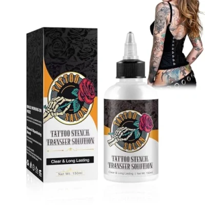 Abbildung von WAWJ® Tattoo Transfer Creme Gel, Stencil Gel für Transferpapier, Stuff Haut Lösung Tranfer Papiermaschine Transferpapier Zubehör (150ML)