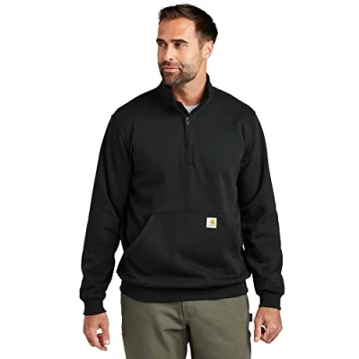 Abbildung von Carhartt Herren Loose Fit Midweight Quarter Zip Mock Neck Sweatshirt, Schwarz, XL EU