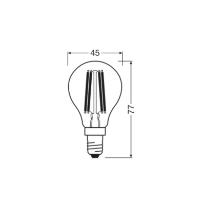 Abbildung von Osram LED Lampe in klassischer Globeform, mit dekorativem Filament, Energieeffizienzklasse A, E27, 2.2 W, 470 lm, 4000 K, kaltweiß. Ohne Aufwärmen, sofort 100% Licht. Geringes Flackern.