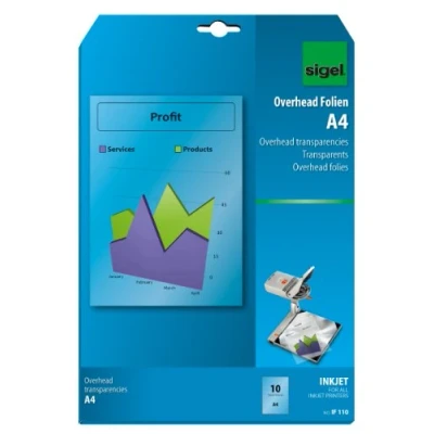 Abbildung von SIGEL IF110 OHP Folien / Overhead für InkJet Tintenstrahldrucker A4, 10 Blatt
