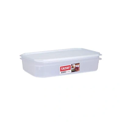 Abbildung von Tatay Frischhaltedose , Airtight, 2.1L von Kapazität, flexible Druckdeckel, BPA frei, Geeignet Mikrowelle und Geschirrspüler, Weiß. Maße: 28,5 x 18,5 6 cm