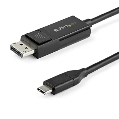 Abbildung von StarTech.com 2 m USB C auf DisplayPort 1.2 Kabel 4K 60Hz Bidirektionales DP oder Reversibles Video Adapter HBR2/HDR Typ C/TB3 Monitor (CDP2DP2MBD)