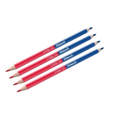 Abbildung von Pelikan Buntstifte (dünn, dreieckig) zweifarbig rot und blau (4 Stück)