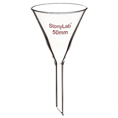 Abbildung von stonylab 1 Stück Glastrichter Labor Borosilikatglas Trichter, Glass Funnel Kurzer Stiel 50 mm Durchmesser, Stiellänge, Borosilicate Labortrichter
