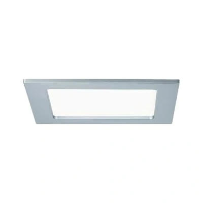Abbildung von Paulmann 92077 LED Einbaupanel eckig Deckenleuchte 12W Licht 4000K Neutralweiß Panel Chrom matt IP44 spritzwassergeschützt inklusive Leuchtmittel