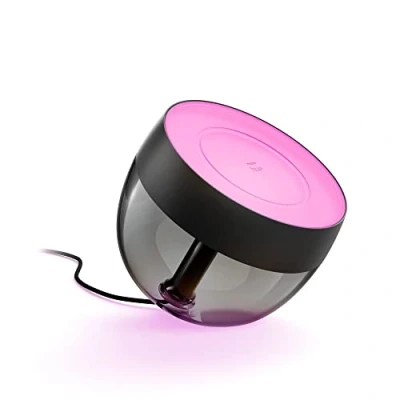 Abbildung von Philips Hue White &amp; Color Ambiance Iris Tischleuchte schwarz 520lm, dimmbar, 16 Mio. Farben, Deep Dimming Funktion, steuerbar via App, kompatibel mit Amazon Alexa (Echo, Echo Dot)