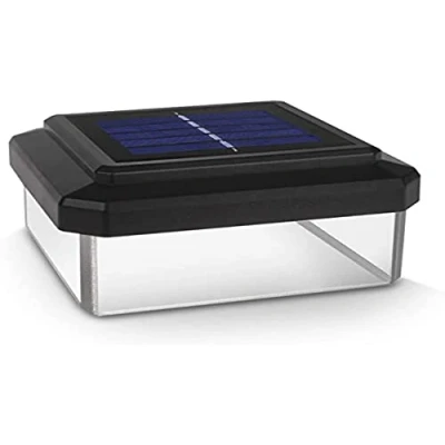 Abbildung von Green Blue GB128 LED Solarlampe Zaunpfahl Gartenlicht mit Dämmerungssensor 100x100mm Warmweiß 4000K Akku (Schwarz, 1 Stück 100x100 mm)