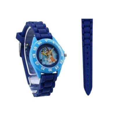 Abbildung von My sweety pop Analoge Armbanduhr zum Lernen von Uhrzeit für Kinder Schule Kindergarten Urlaub Geschenkidee, Bluey Blau, Riemen