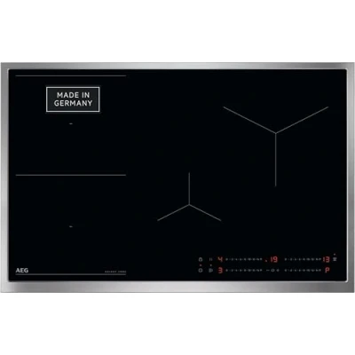 Abbildung von AEG Induktionskochfeld autark 70cm Made in Germany 4 Flex Zonen mit Bridge (Kombination 2er Zonen) Powerfunktion SuperFlat Rahmen Timer Touch kompatibel Haubenautomatik TO74IB00UB