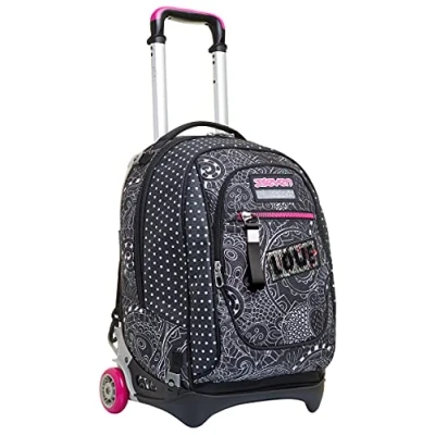Abbildung von Seven TROLLEY Rucksack mit Trolleyfunktion, 3 in 1, Schulranzen Rollen, Abnehmbarer Rucksack, ab 1. Klasse, für Schule, Gymnasium, Reisen&amp;Freizeit, Mädchen&amp;Jungen, rosa, NEW TECH YANTRY GIRL