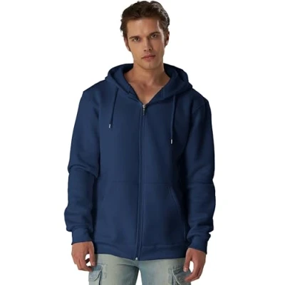 Abbildung von Smith &amp; Solo Hoodie Herren Reißverschluss Sweatjacke Kapuzenjacke Zipper Kapuzenpullover Hoodies Männer Kapuzenpulli Regular Fit (Navy XL)