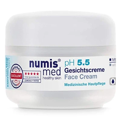 Abbildung von numis med Gesichtscreme ph 5.5 2x Hautberuhigende Tagescreme für sehr empfindliche &amp; sensible Haut vegane Gesichtspflege ohne Silikone, Parabene Mineralöl Hautpflege Gesicht Creme (2x 50 ml)