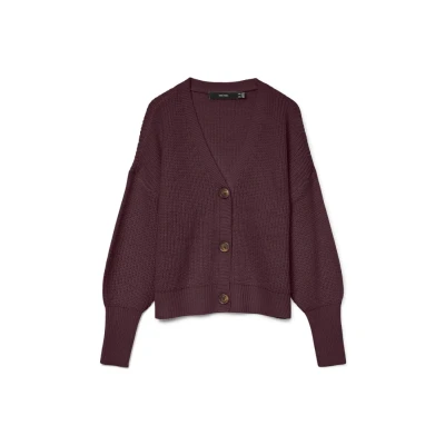 Abbildung von Vero Moda Vmlea V NECK CUFF Cardigan Strickjacke, Damen, Größe: XS, Winetasting