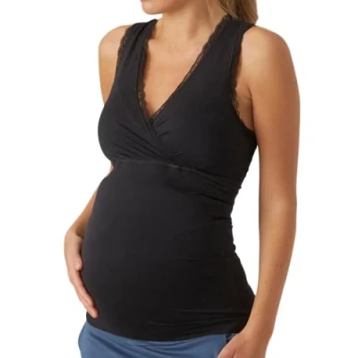 Abbildung von MAMA.LICIOUS Damen MLCROSSY Long LACE TOP 2F A. Umstandstop, Black, M L