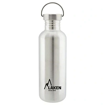 Abbildung von Laken Basic Edelstahlflasche, Trinkflasche Weite Öffnung mit Edelstah Schraubverschluss, BPA frei 1L, Silber