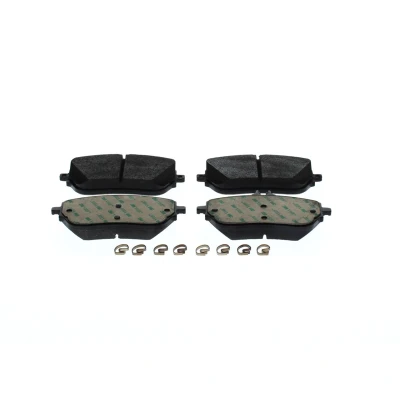 Abbildung von BOSCH 0 986 424 887 Bremsbelagsatz Low Metallic mit Anti Quietsch Blech, Montageanleitung Feder MERCEDES BENZ: A Class, B Class