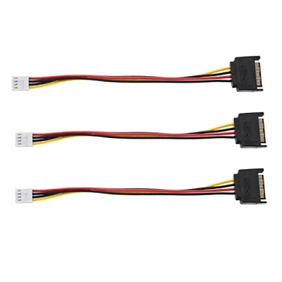 Abbildung von OTOTEC 3 x 4 poliges Diskettenlaufwerk auf 15 poligen SATA Stecker, Stromkabel, poliger Floppy Netzanschluss elektrisches Zubehör, 20 cm