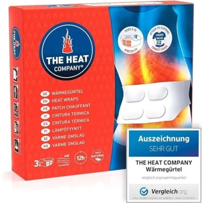 Abbildung von THE HEAT COMPANY Wärmegürtel 3 Stück EXTRA WARM Preis Leistungs Sieger 12 Stunden wohlige Wärme sofort einsatzbereit luftaktiviert rein natürlich für alle Größen: S XL