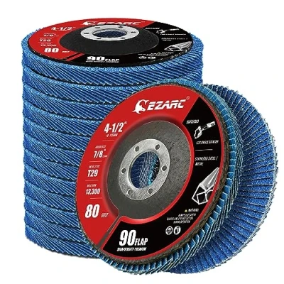 Abbildung von EZARC 115 mm Flap Discs, 80 Grit, Jumbo Zirkoniumdioxid Disc Typ 29 zum Schleifen, Entrosten, Finishen, Schleifen und Entgraten (12 Stk.)