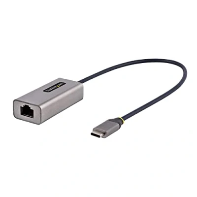 Abbildung von StarTech.com USB C Gigabit Ethernet Adapter, 10/100/1000 Mbit/s, 3.0 zu LAN Adapter mit ASIX AX88179A Chip, 30cm Kabel, auf Netzwerkadapter, Windows/macOS/Linux (US1GC30B2)