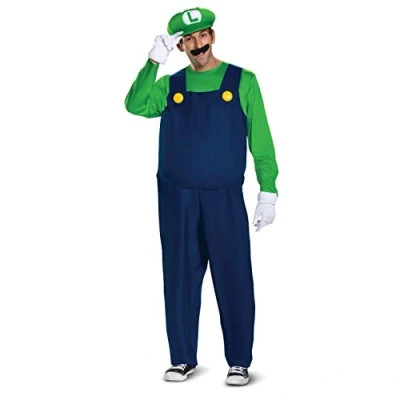 Abbildung von Super Mario Bros Unisex Deluxe Costumes, Luigi, XL EU