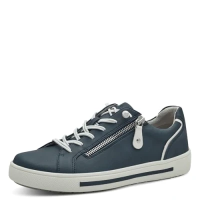 Abbildung von Jana Damen Sneaker flach mit Reißverschluss Vegan, Blau (Navy), 39 EU