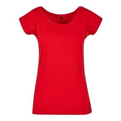 Abbildung von Build your Brand Damen BB013 Ladies Wide Neck Tee T Shirt, cityred, 4XL