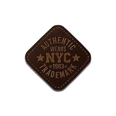 Abbildung von Leder Authentic Wears NYC Aufnäher, Bügelbild, Aufbügler, Applikationen, Patches, Flicken, zum aufbügeln, Größe: 3 x cm