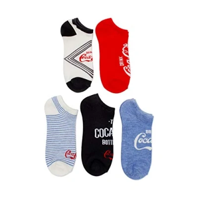 Abbildung von Coca Cola Brands womens 5 Pack No Show Casual Sock, Ivory Multi, 9 11 US