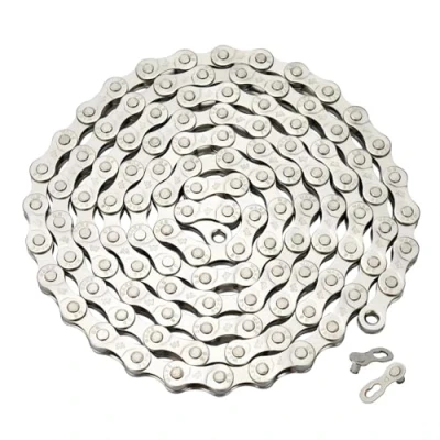 Abbildung von Fahrrad Kette 6/7/8 fach 1/2 x 3/32 Inch 116 Glieder Überzug rostfrei (Silber)