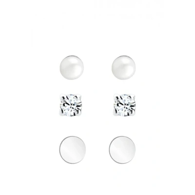 Abbildung von Elli 3 PACK Classy Ohrringe, Damen, Größe: One Size, Silver