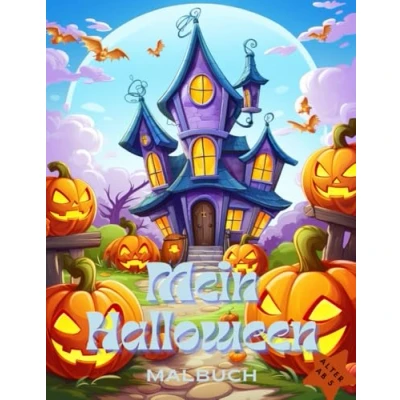 Abbildung von Halloween Malbuch für Kinder ab 5 Jahren:: Große Motive Mädchen und Jungen 52 zum Ausmalen Gruselige Bilder gestalten