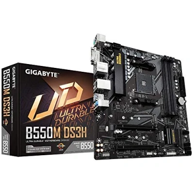 Abbildung von Gigabyte B550M DS3H Mainboard schwarz, único