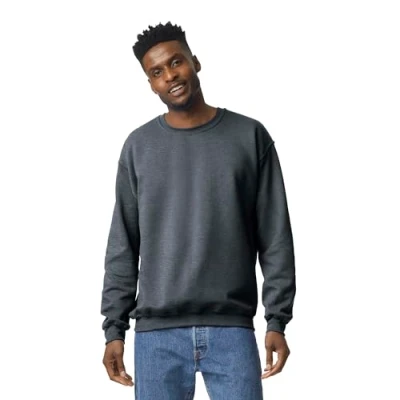 Abbildung von Gildan Herren Sweatshirt aus Fleece mit Rundhalsausschnitt, Stil G18000 T Shirt, Dunkles Erika, XL