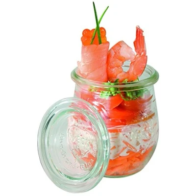 Abbildung von APS 12 Original WECK Gläser 220 ml mit Deckel, 12er Set, Ø 7 cm, H: 8 Tulpenform, Einmachglas, Dekoglas, Dessertglas, Vorratsglas, spülmaschinengeeignet