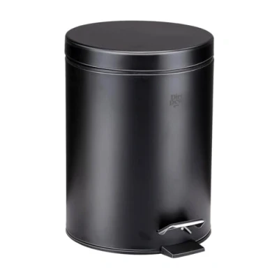 Abbildung von Dirt Devil Tretmülleimer 5L Mülleimer Küche mit Soft Close Abfalleimer aus Edelstahl für Küche, Badezimmer und Buro Herausnehmbarer Inneneimer Küchenmülleimer Ø20,5 x 28 CM Schwarz