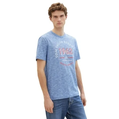 Abbildung von TOM Tailor MIT LOGO Tshirt print, Herren, Größe: Medium, Sure blue finestripe
